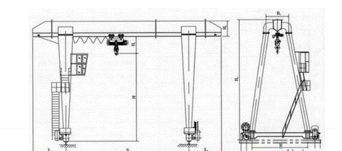 MHZ型電動葫蘆抓斗門式起重機(jī)結(jié)構(gòu)圖