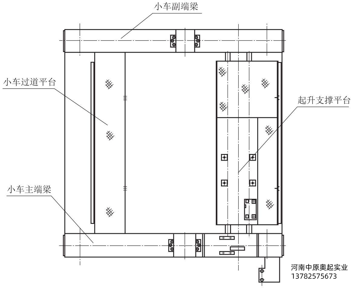 圖3-19減速器帶三支點(diǎn)支承的中歐式小車架